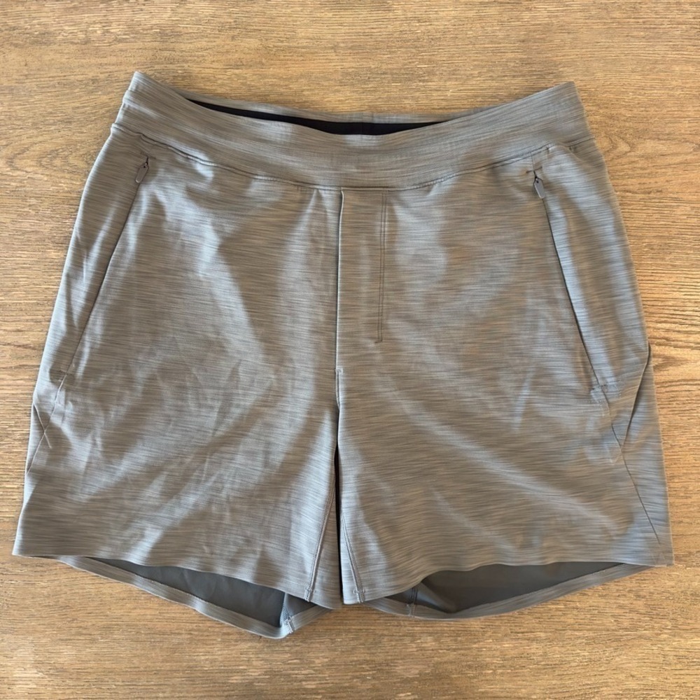 Lululemon T.H.E. (Train Hard Everyday) Linerless Gym Short-6"-Grey-Size M-M7ATJS